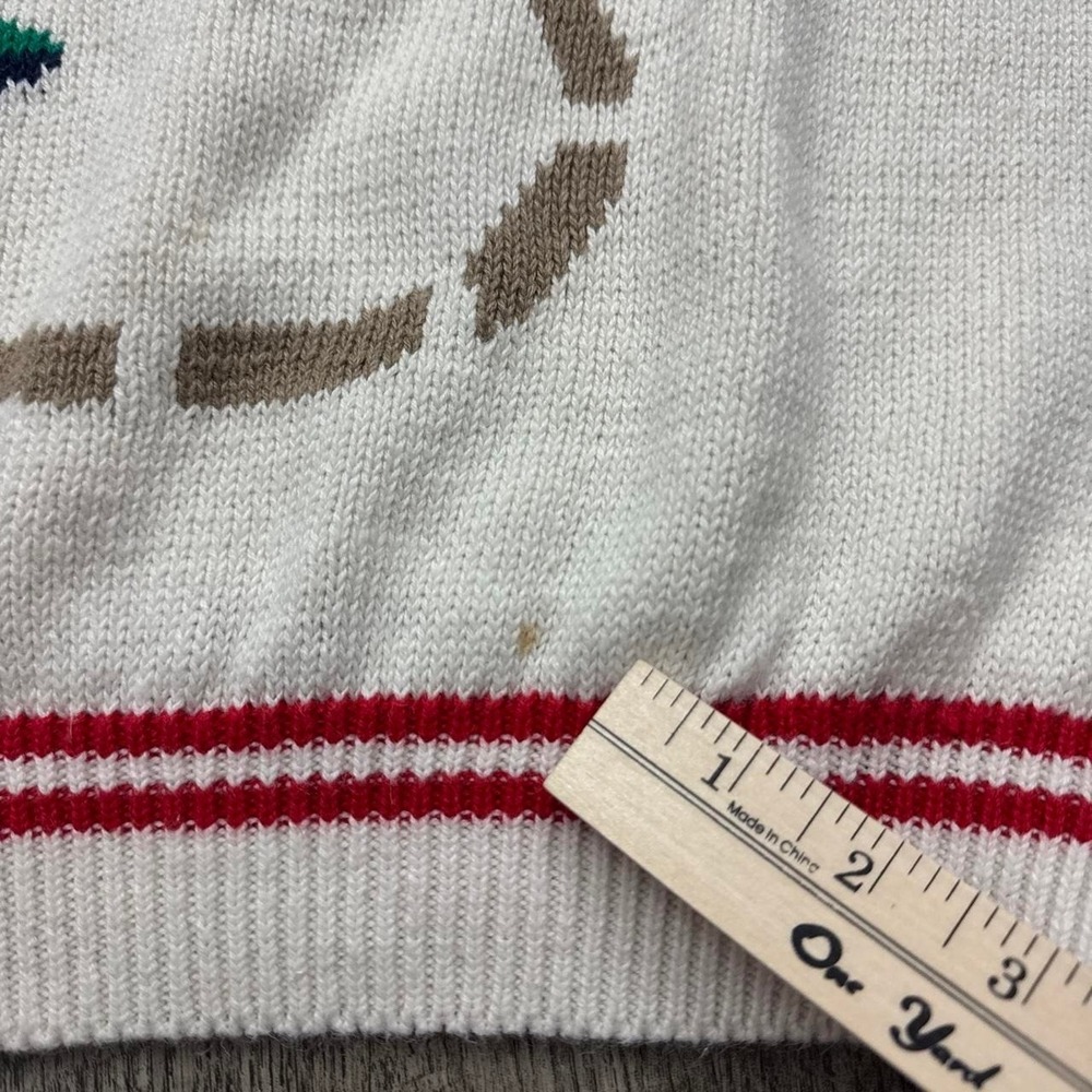 Vintage Nautical Sailing Sailboat Short Sleeve Grandma Sweater M* - Picture 6 of 6